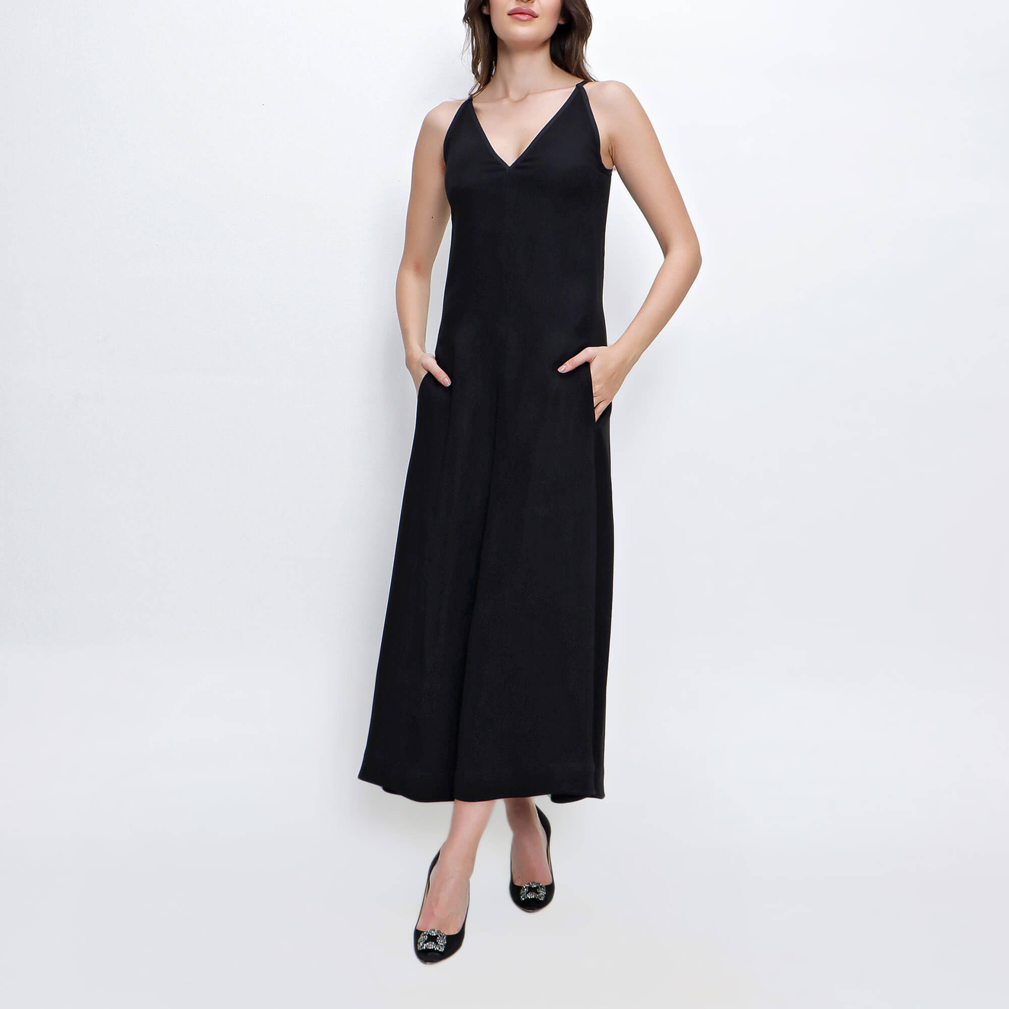 Celine - Black Viscose Jumpsuit 